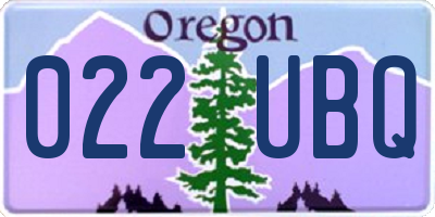 OR license plate 022UBQ