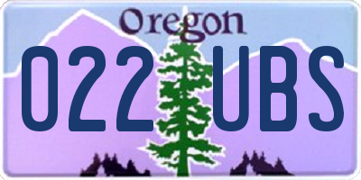 OR license plate 022UBS