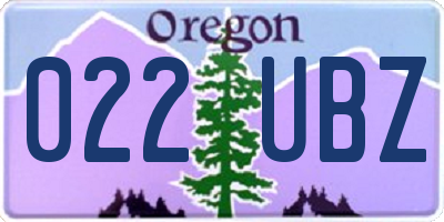 OR license plate 022UBZ