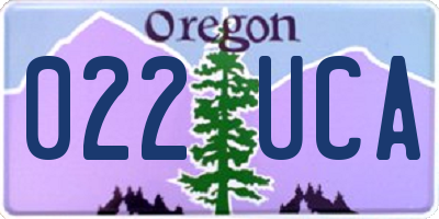 OR license plate 022UCA