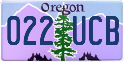 OR license plate 022UCB