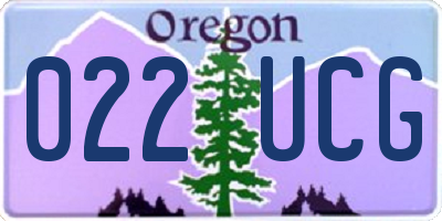 OR license plate 022UCG