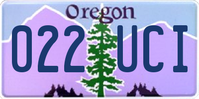 OR license plate 022UCI