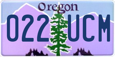 OR license plate 022UCM