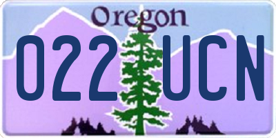 OR license plate 022UCN