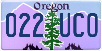 OR license plate 022UCO