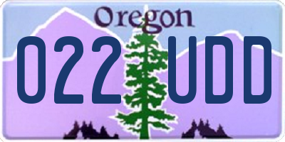 OR license plate 022UDD