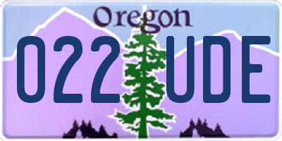OR license plate 022UDE