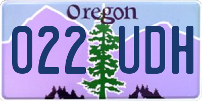 OR license plate 022UDH