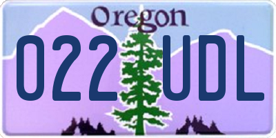 OR license plate 022UDL