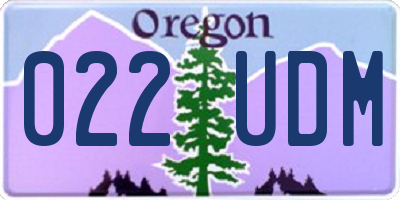 OR license plate 022UDM