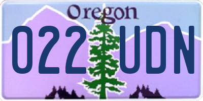 OR license plate 022UDN
