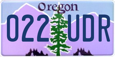 OR license plate 022UDR