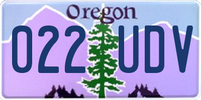 OR license plate 022UDV