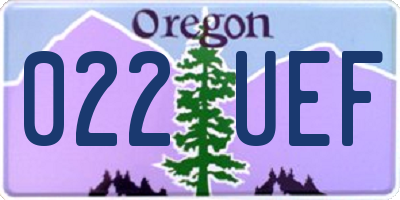 OR license plate 022UEF