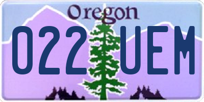 OR license plate 022UEM