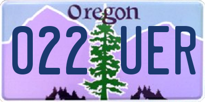 OR license plate 022UER