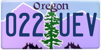 OR license plate 022UEV