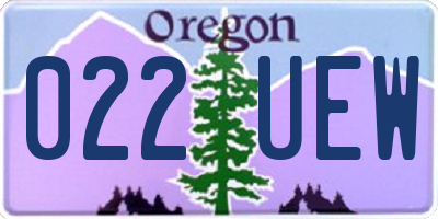 OR license plate 022UEW