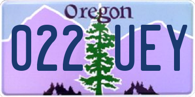 OR license plate 022UEY