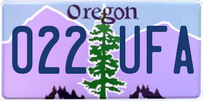 OR license plate 022UFA