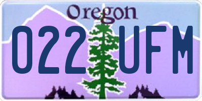 OR license plate 022UFM