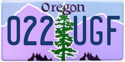 OR license plate 022UGF