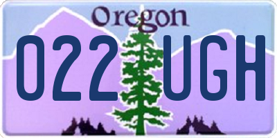 OR license plate 022UGH