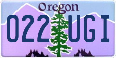 OR license plate 022UGI