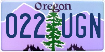 OR license plate 022UGN