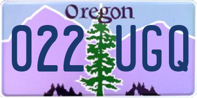 OR license plate 022UGQ