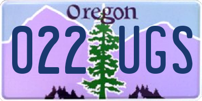 OR license plate 022UGS
