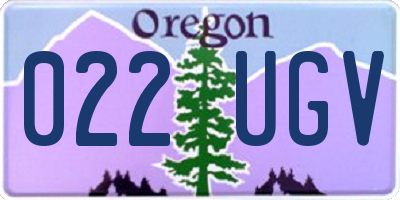 OR license plate 022UGV