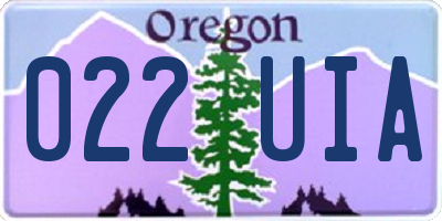 OR license plate 022UIA