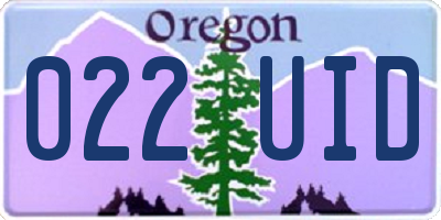OR license plate 022UID