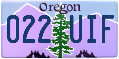 OR license plate 022UIF