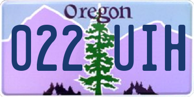 OR license plate 022UIH