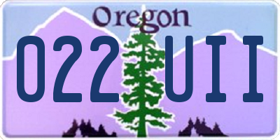 OR license plate 022UII