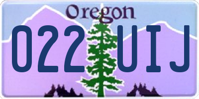 OR license plate 022UIJ