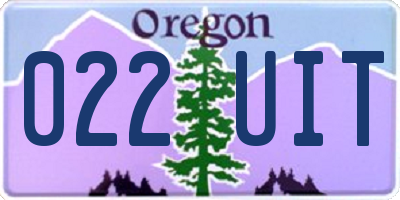 OR license plate 022UIT