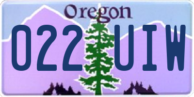 OR license plate 022UIW