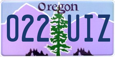 OR license plate 022UIZ