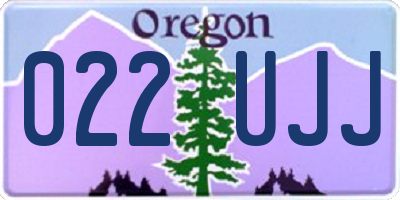 OR license plate 022UJJ