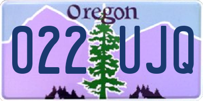 OR license plate 022UJQ
