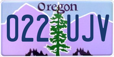 OR license plate 022UJV