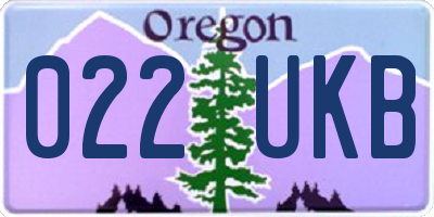 OR license plate 022UKB