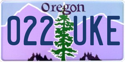 OR license plate 022UKE