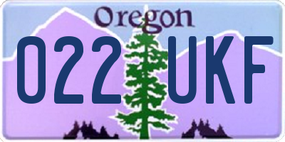OR license plate 022UKF