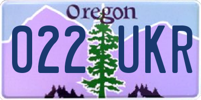 OR license plate 022UKR