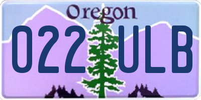 OR license plate 022ULB